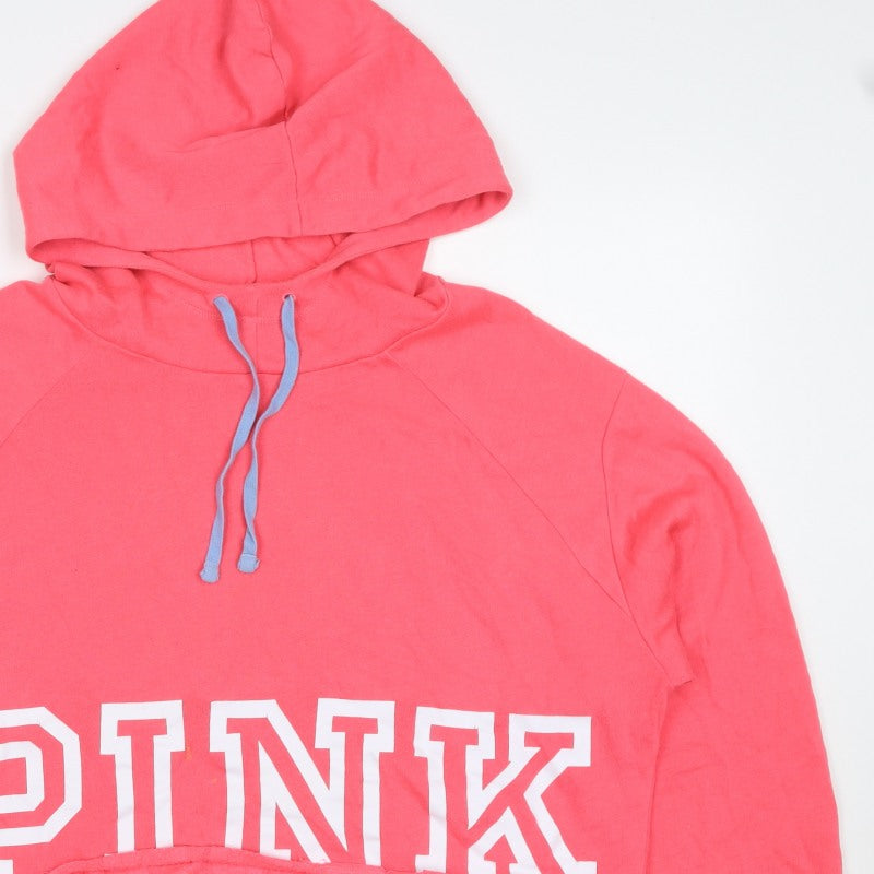 PINK Victoria’s Secret Women Pink M Pullover Cropped Logo Hoodie