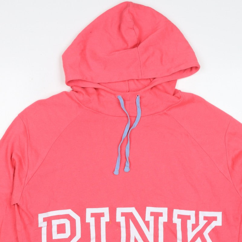 PINK Victoria’s Secret Women Pink M Pullover Cropped Logo Hoodie