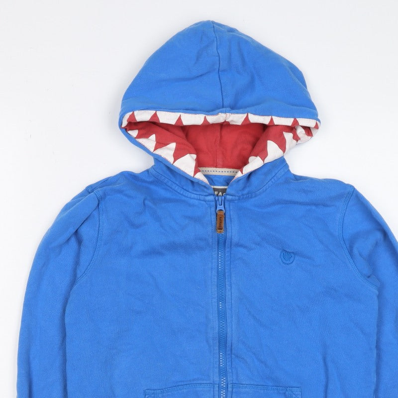 Fat Face Boys Blue 10-11 Years Full Zip Shark Hoodie Cotton