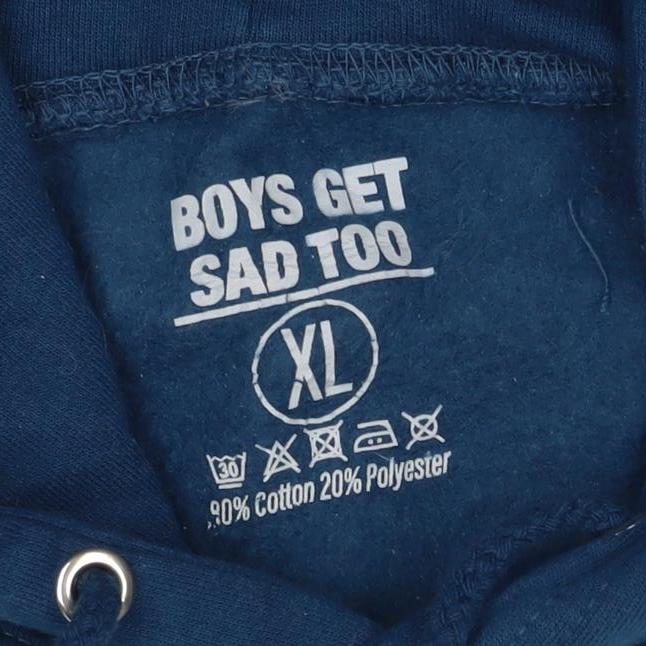 Boys Get Sad Too Men's Blue XL Pullover Hoodie Koi Fish Graphic