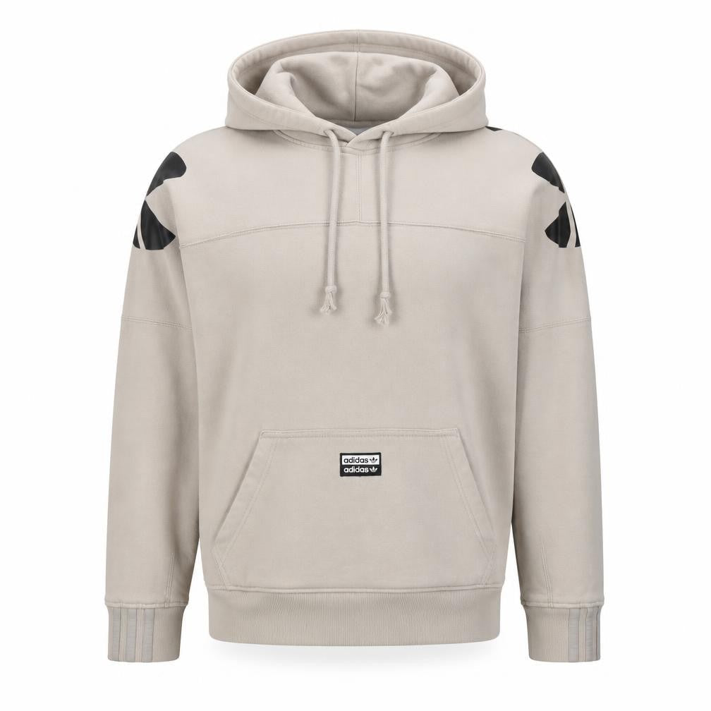Adidas Boys Beige S Pullover Hoodie Logo Graphic Cotton