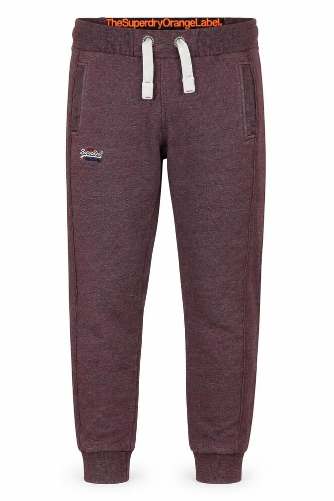 Superdry Men’s Purple Flecked Fleece Joggers Size S Drawstring