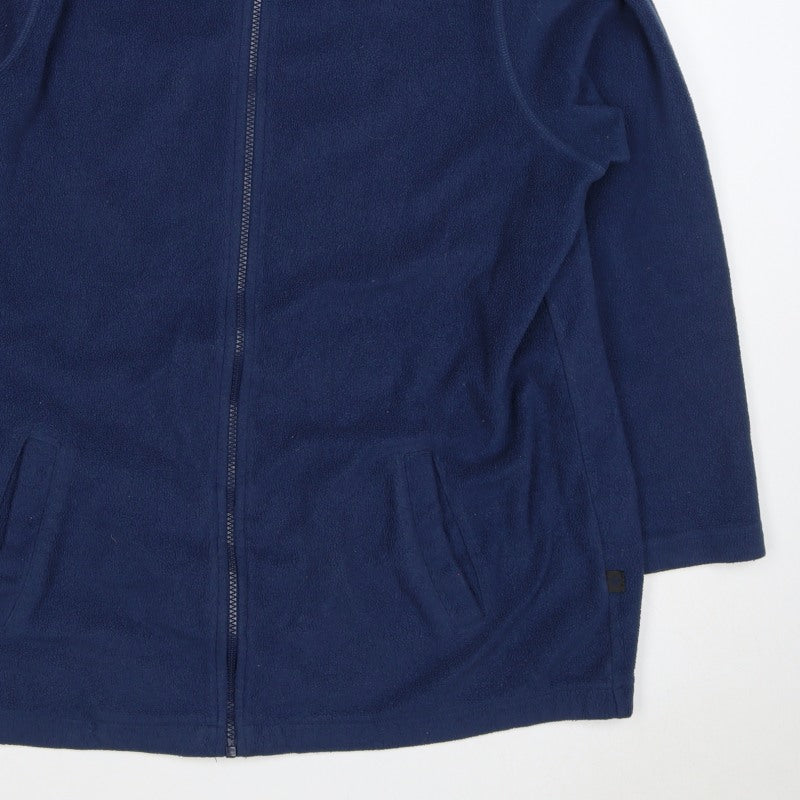 Hawkshead Men Blue L Fleece Hooded Full Zip Outdoor Jacket