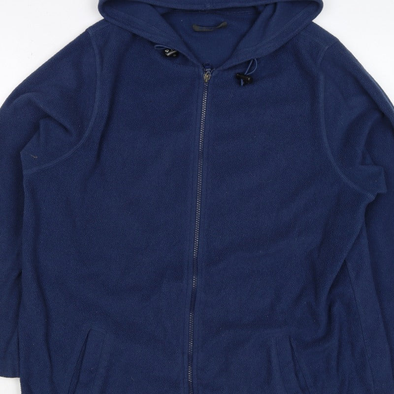 Hawkshead Men Blue L Fleece Hooded Full Zip Outdoor Jacket