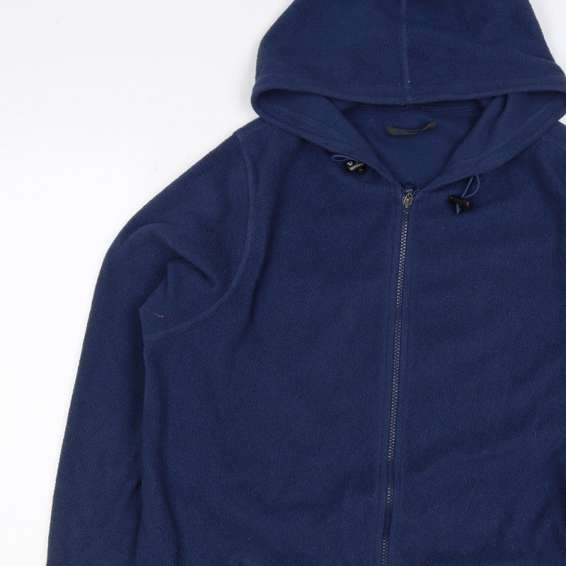 Hawkshead Men Blue L Fleece Hooded Full Zip Outdoor Jacket