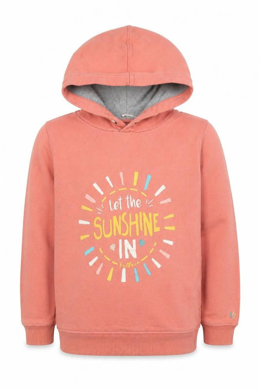 FatFace Girls Pink 10-11 Years Pullover Hoodie Sunshine Graphic
