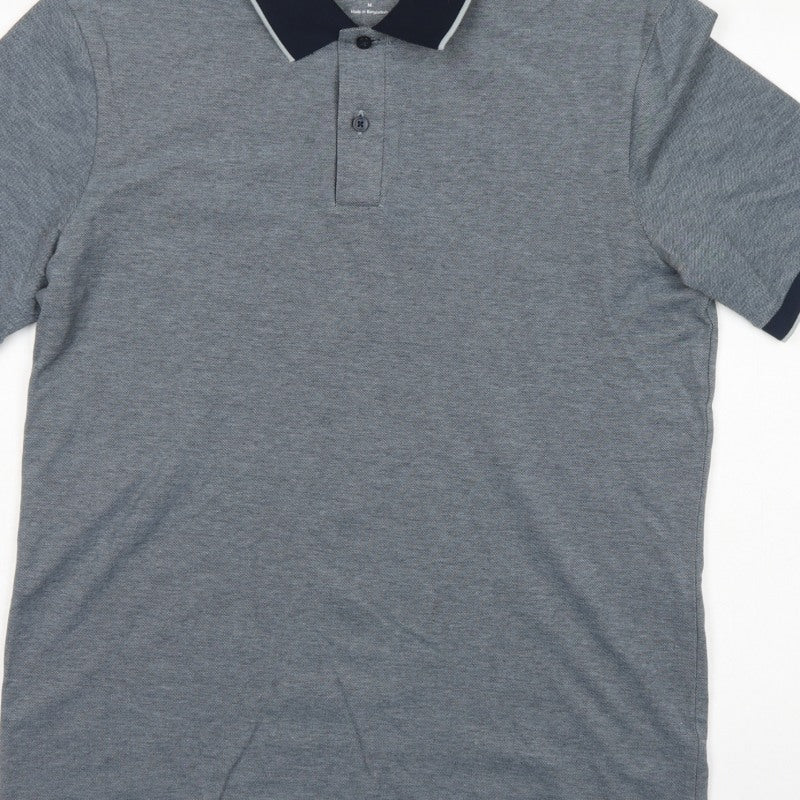 Marks and Spencer Men's Grey M Ultimate Polo Regular Fit Cotton Stretch