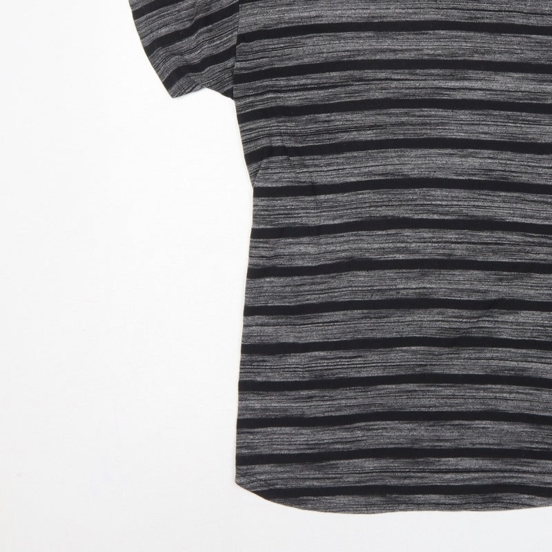 Saltrock Women Grey Black Stripe Cap Sleeve Jersey T-Shirt Size 14