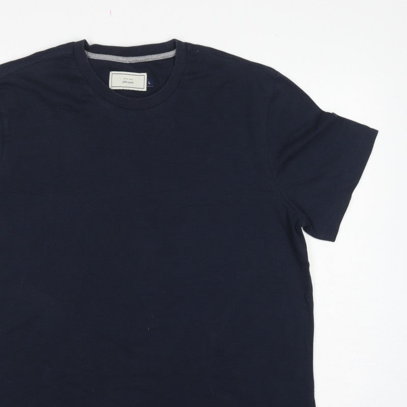 John Lewis Men’s Navy Blue L Cotton Crew Neck Short Sleeve T-Shirt