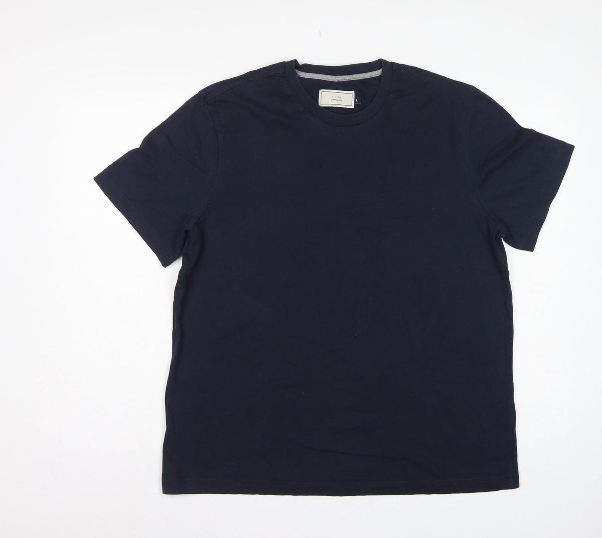 John Lewis Men’s Navy Blue L Cotton Crew Neck Short Sleeve T-Shirt