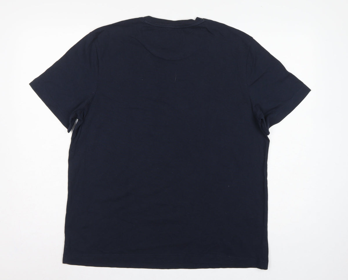 John Lewis Men’s Navy Blue L Cotton Crew Neck Short Sleeve T-Shirt