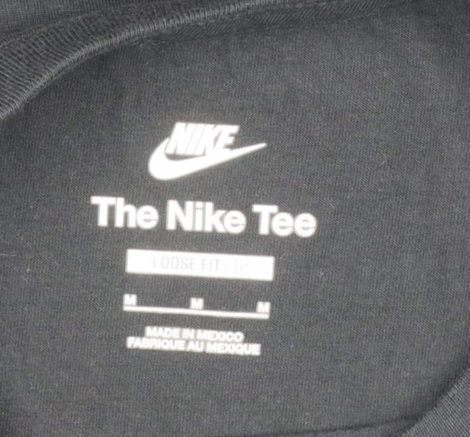 Nike Men's Black M Loose Fit Long Sleeve Logo Cotton T-Shirt