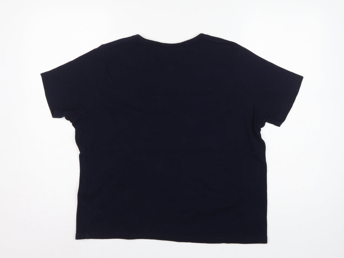 EWM Pure Classics Women’s Blue Size 20 Basic Cotton Keyhole T-Shirt