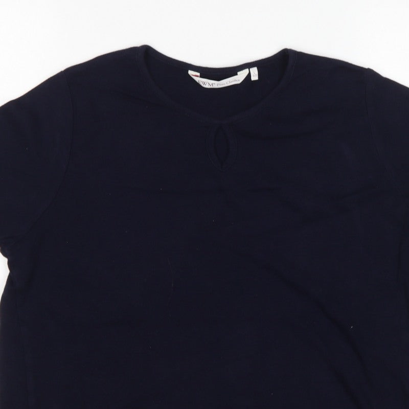 EWM Pure Classics Women’s Blue Size 20 Basic Cotton Keyhole T-Shirt