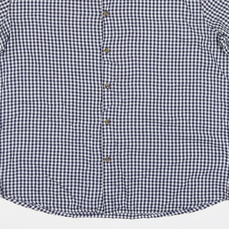 Mountain Warehouse Men’s Blue Gingham Check XL Short Sleeve Button-Up Shirt