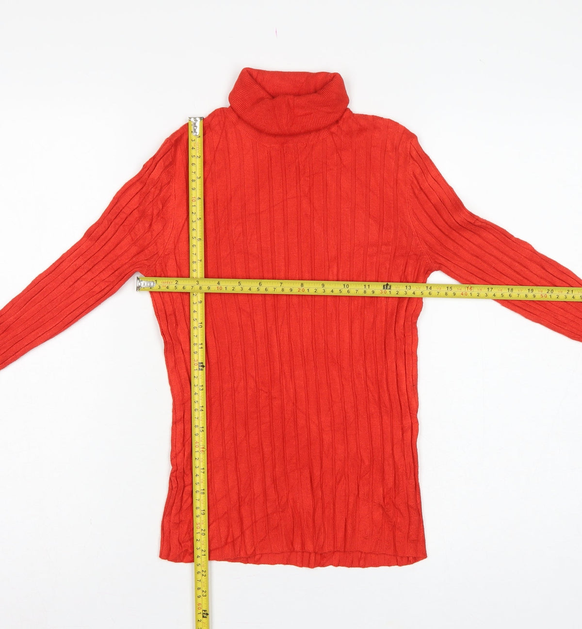 Miss Selfridge Women Red UK 10 Ribbed Roll Neck Slim Jumper