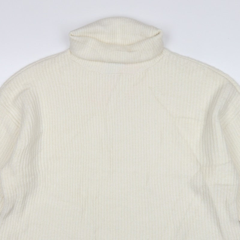 Marks & Spencer Women Ivory XL Roll Neck Rib Knit Jumper Long Sleeve