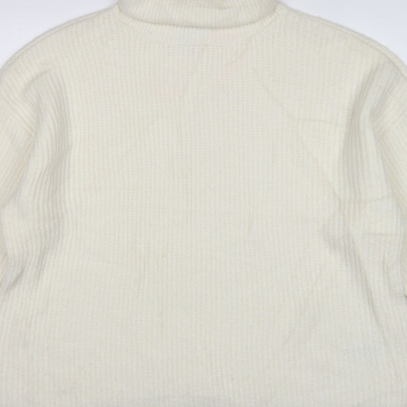 Marks & Spencer Women Ivory XL Roll Neck Rib Knit Jumper Long Sleeve
