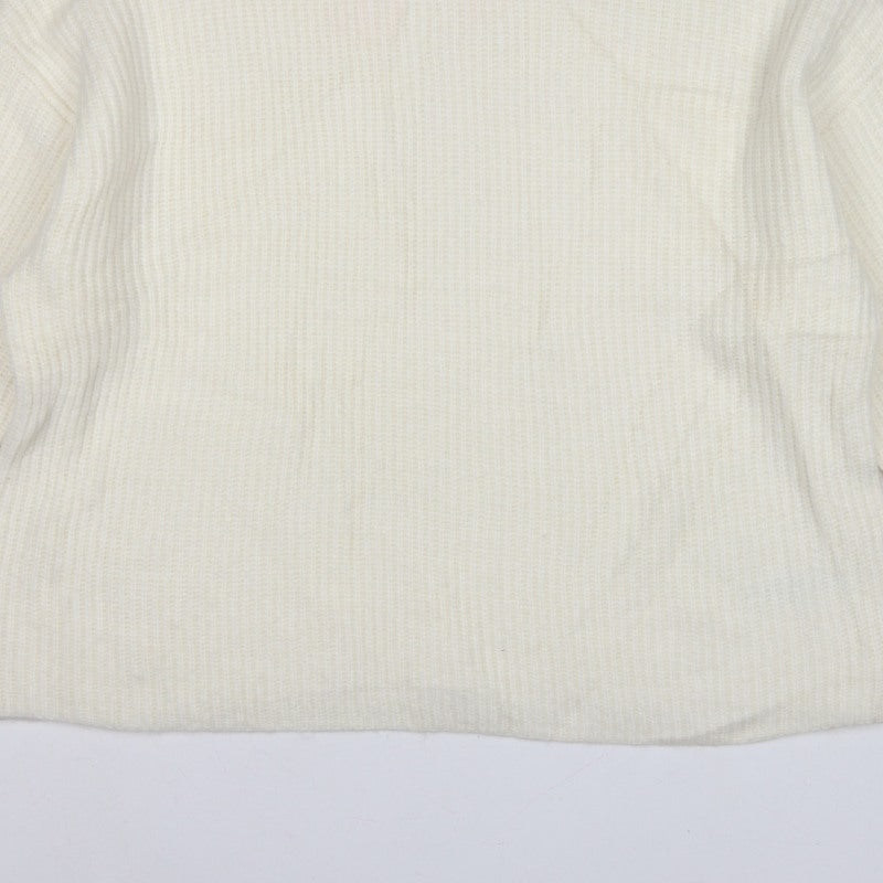 Marks & Spencer Women Ivory XL Roll Neck Rib Knit Jumper Long Sleeve