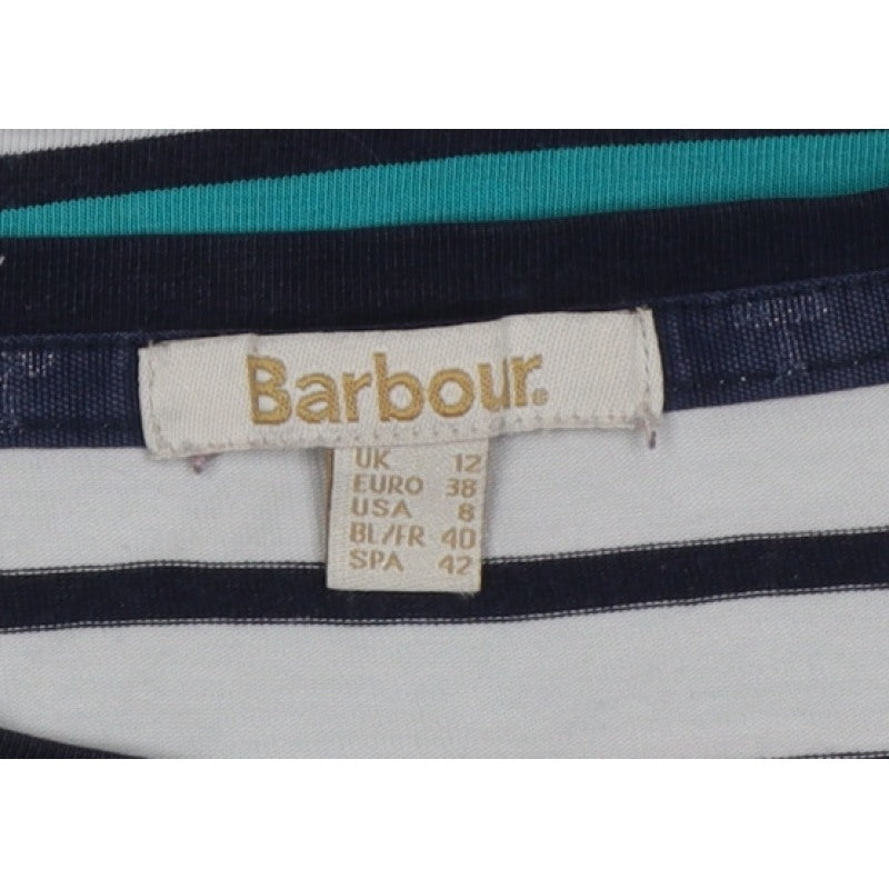 Barbour Women Multicoloured UK 12 Striped Basic Jersey Long Sleeve T-Shirt