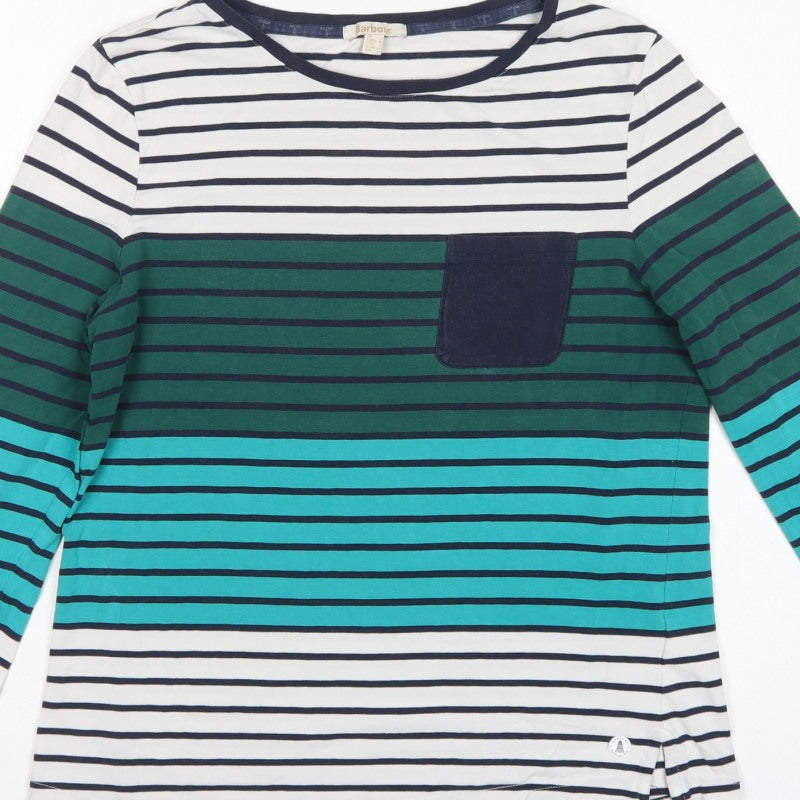 Barbour Women Multicoloured UK 12 Striped Basic Jersey Long Sleeve T-Shirt