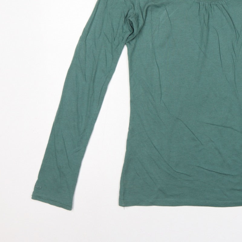 Fat Face Women’s Green Size 10 Scoop Neck Long Sleeve Basic T-Shirt