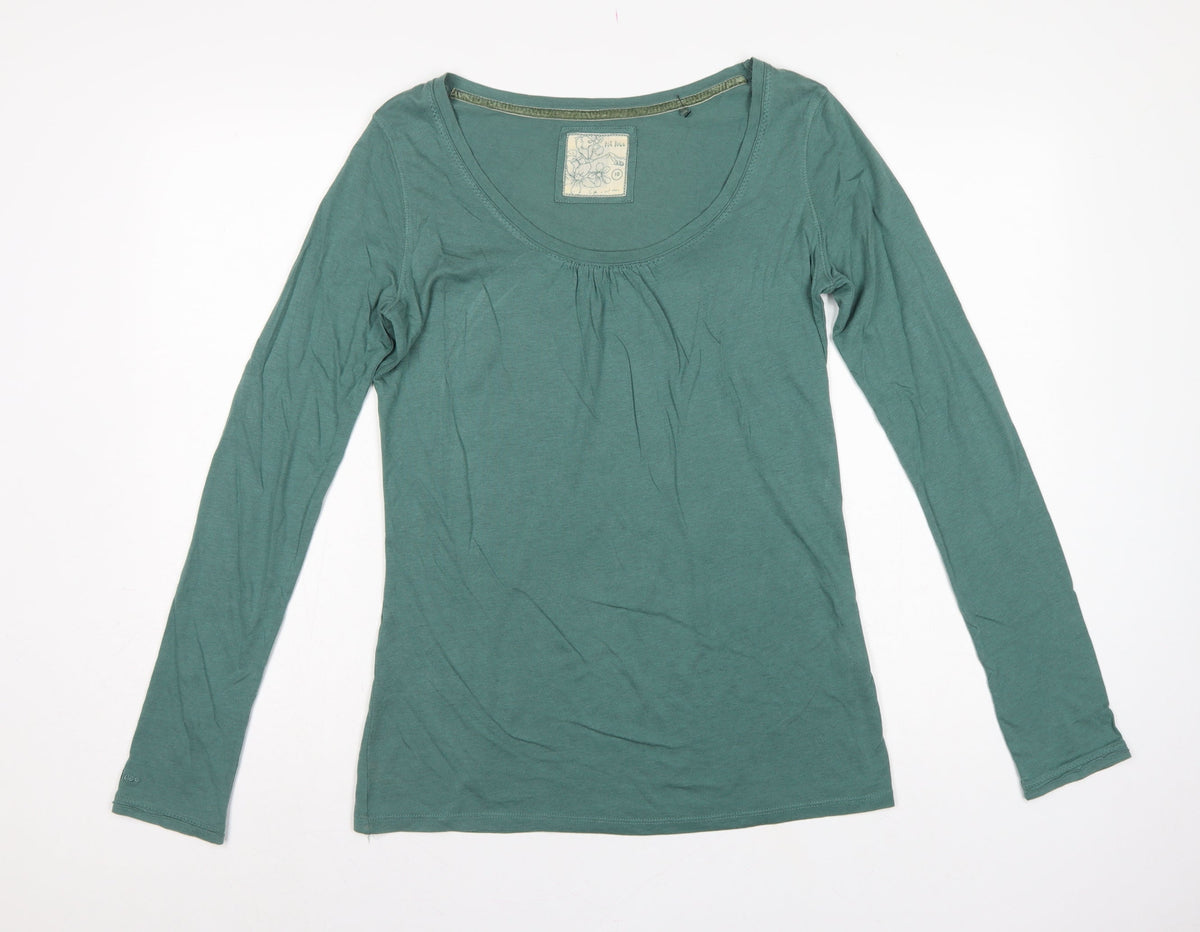 Fat Face Women’s Green Size 10 Scoop Neck Long Sleeve Basic T-Shirt