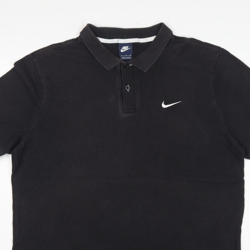 Nike Men’s Black XL Cotton Short Sleeve Logo Golf Polo Shirt