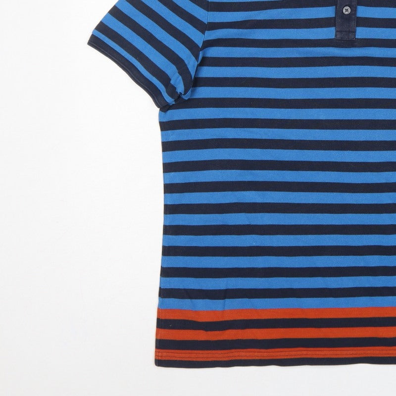 Original Penguin Men’s Blue Striped Heritage Slim Fit Cotton Polo M