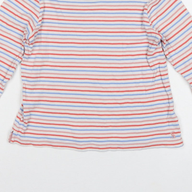 Joules Girls Multicoloured Striped Cotton Long Sleeve Basic Top 7 Years