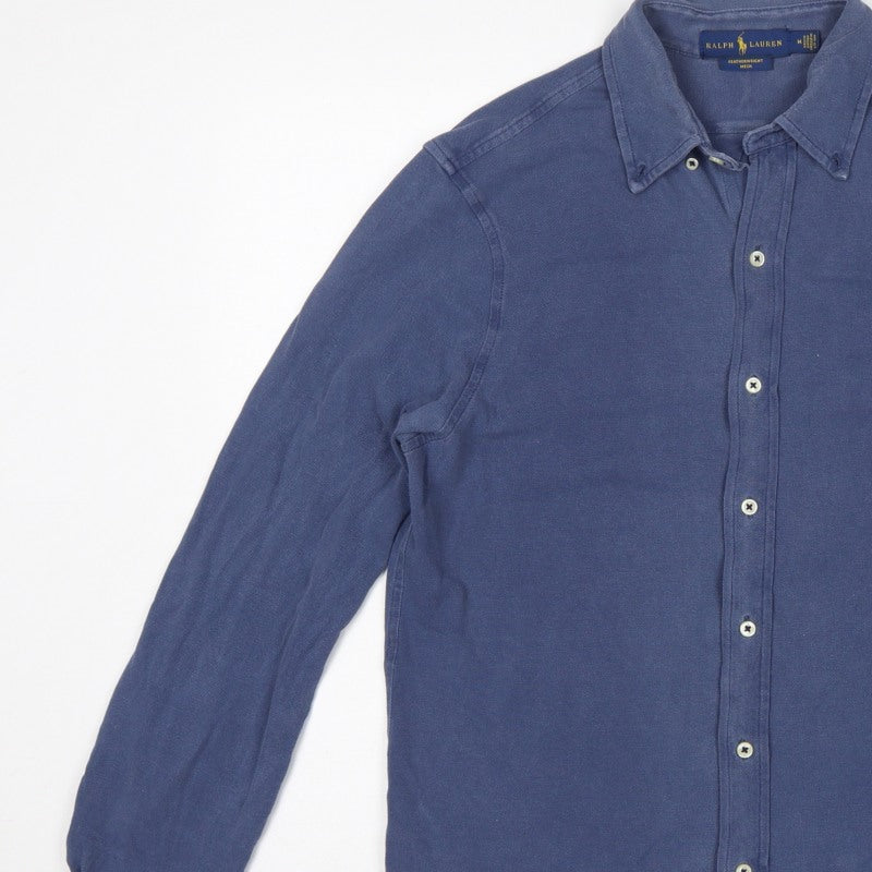 Ralph Lauren Men Blue M Featherweight Mesh Cotton Button-Up Shirt