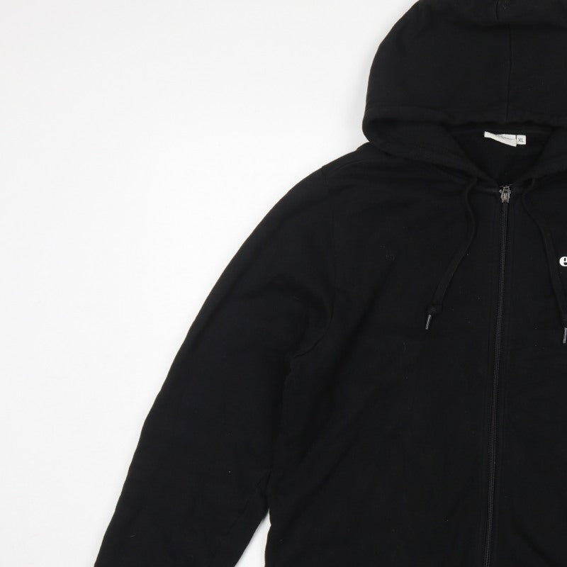 Ellesse Men’s Black XL Full Zip Logo Hoodie Cotton Fleece