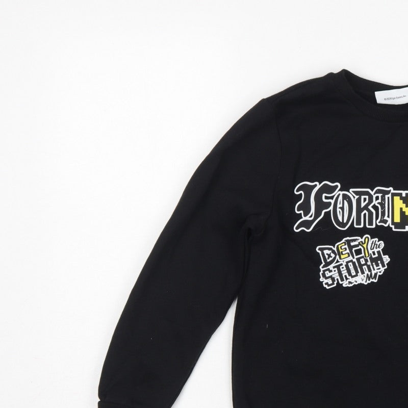 Fortnite Boys Black M Pullover Sweatshirt Graphic Print Long Sleeve