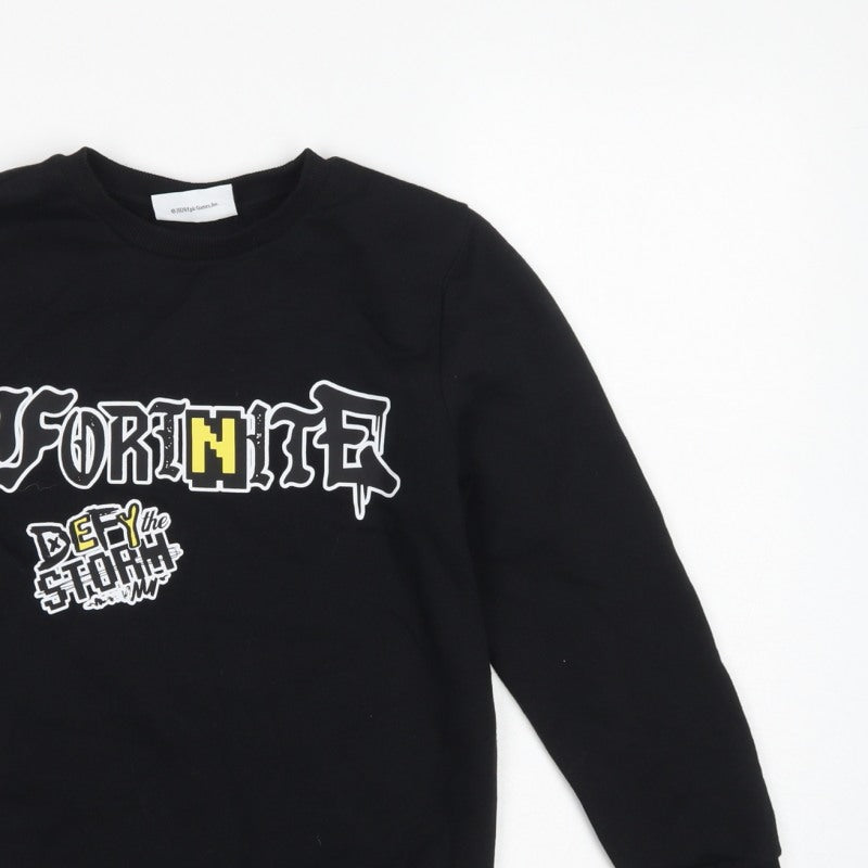Fortnite Boys Black M Pullover Sweatshirt Graphic Print Long Sleeve