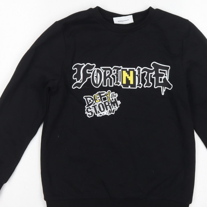 Fortnite Boys Black M Pullover Sweatshirt Graphic Print Long Sleeve