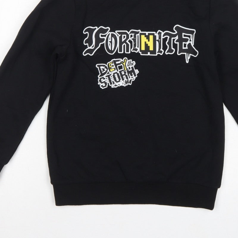 Fortnite Boys Black M Pullover Sweatshirt Graphic Print Long Sleeve