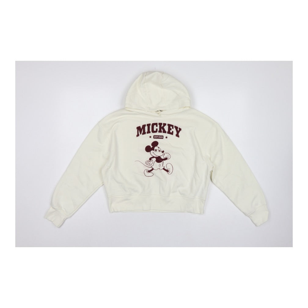 Primark Girls Ivory Mickey Mouse Graphic Pullover Hoodie 11-12 Years