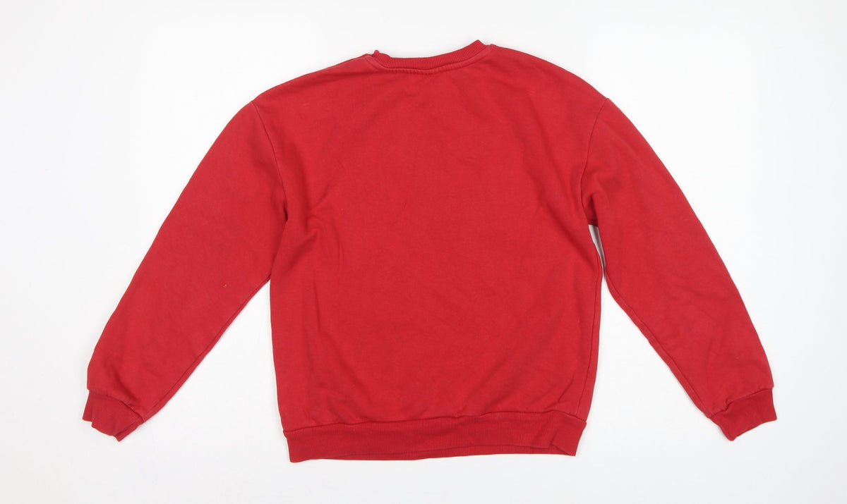 George Girls Red Minnie Mouse Sequin Sweatshirt 12-13 Years Pullover