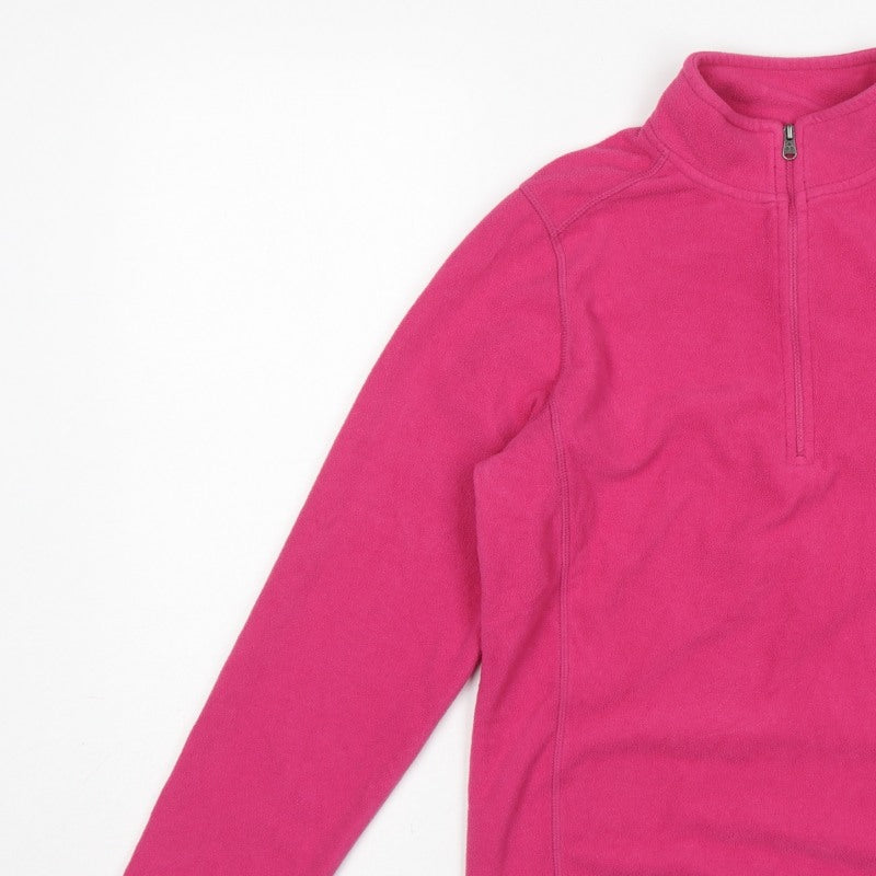 Tog24 Women's Pink UK 10-12 Pullover 1/4 Zip Fleece Sweatshirt