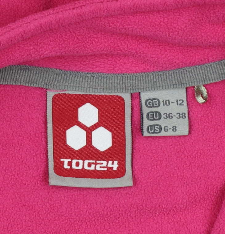 Tog24 Women's Pink UK 10-12 Pullover 1/4 Zip Fleece Sweatshirt