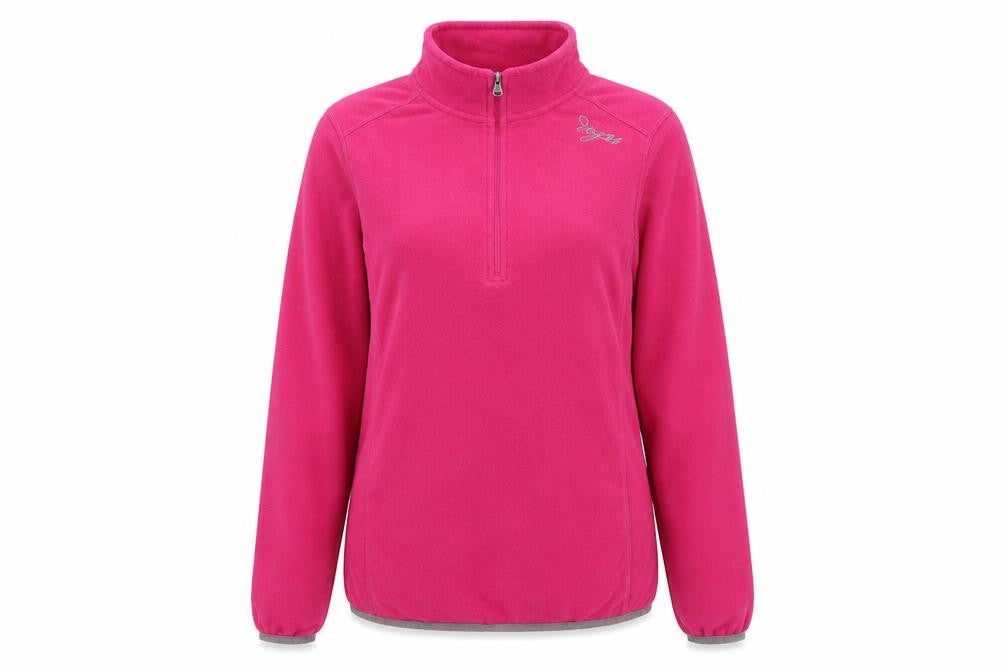 Tog24 Women's Pink UK 10-12 Pullover 1/4 Zip Fleece Sweatshirt