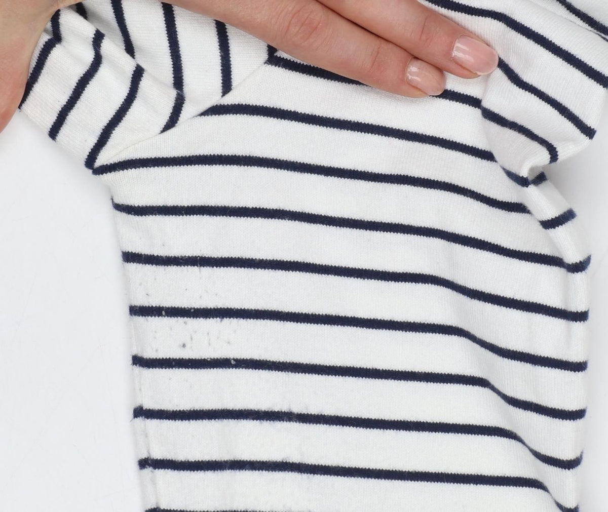 Joules Women White Navy Stripe Sequin Christmas Pudding Jersey Top UK 12