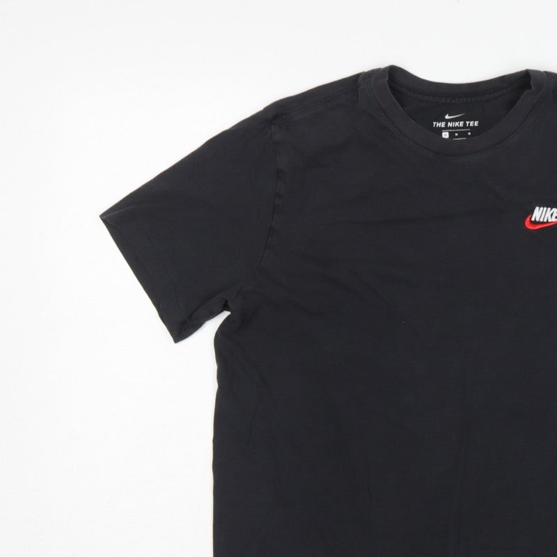 Nike Men’s Black M Crew Neck Cotton Logo Short Sleeve T-Shirt
