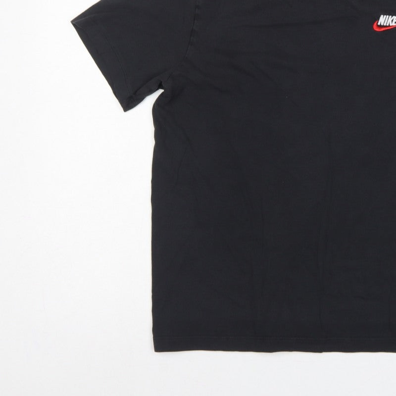Nike Men’s Black M Crew Neck Cotton Logo Short Sleeve T-Shirt