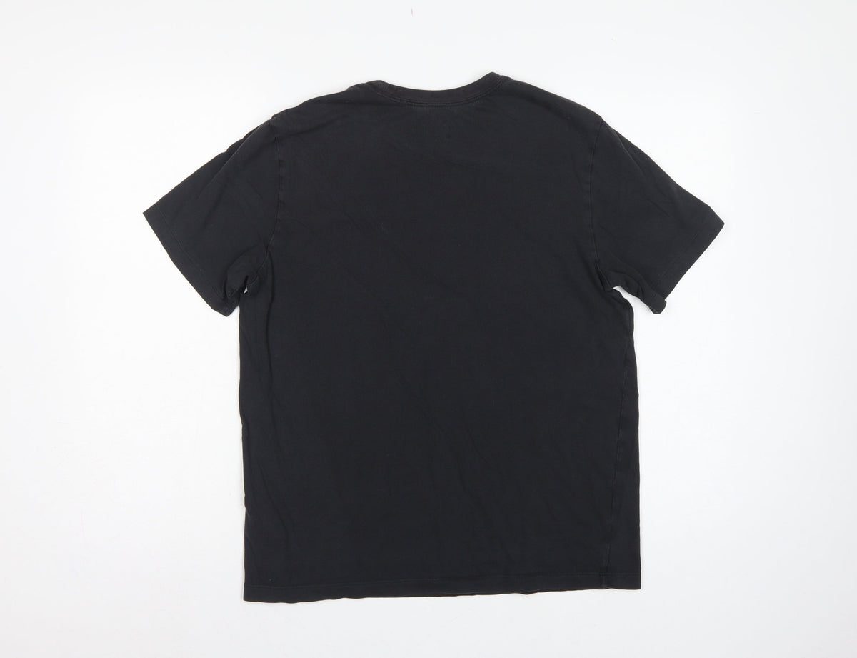 Nike Men’s Black M Crew Neck Cotton Logo Short Sleeve T-Shirt