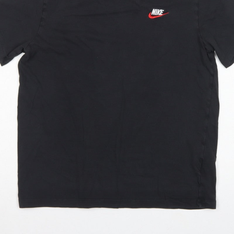 Nike Men’s Black M Crew Neck Cotton Logo Short Sleeve T-Shirt
