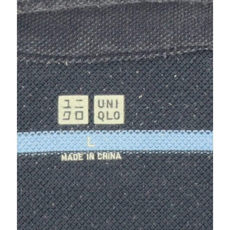 Uniqlo Men's Blue Striped L Short Sleeve Cotton Blend Polo Shirt