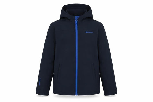 Mountain Warehouse Boys Black 11-12 Years Softshell Hooded Jacket