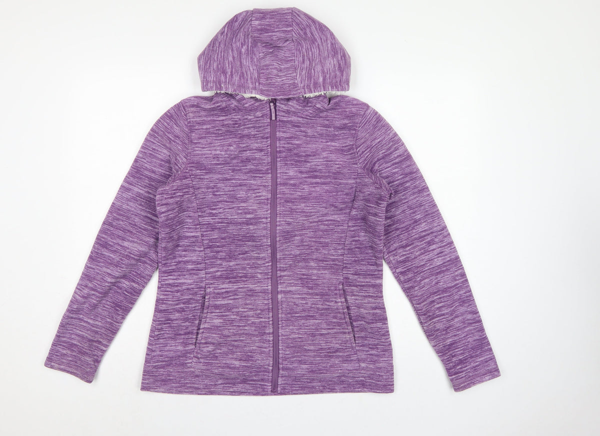 Mountain Warehouse Women’s Purple Fleece Hooded Jacket UK 12 Full Zip