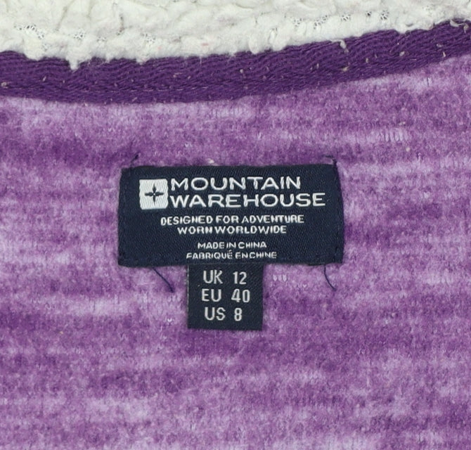Mountain Warehouse Women’s Purple Fleece Hooded Jacket UK 12 Full Zip